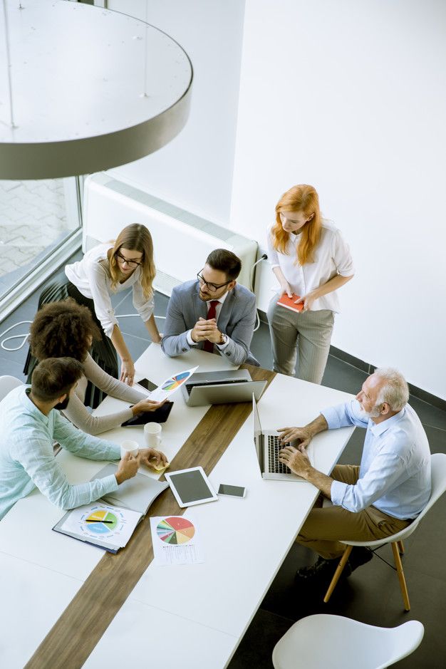 Team collaborating with data insights